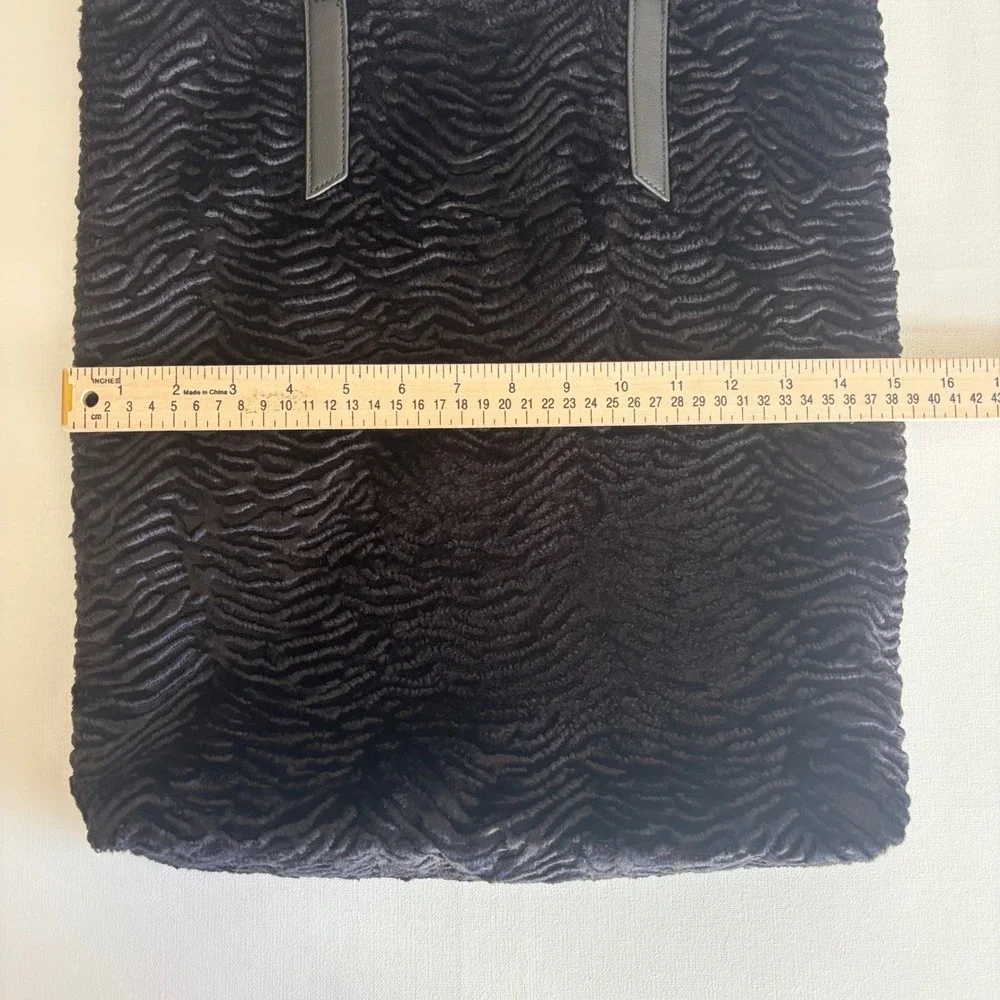 Urban Outfitters Black Textured Faux Fur Tote Bag Shoulder Bag‎ Whimsigoth